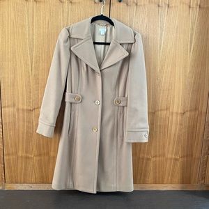 Halogen wool camel mid length coat